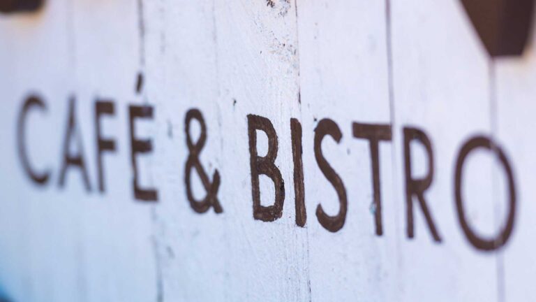 outdated signage for a cafe & bistro